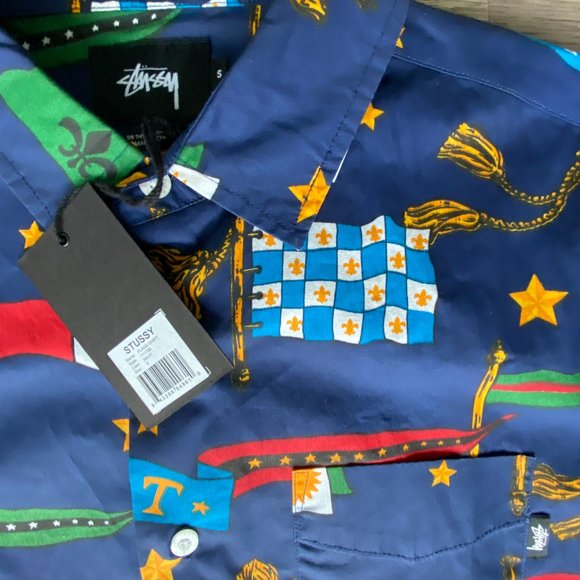 Stussy Flags Button-down Sz.S - Picture 2 of 5